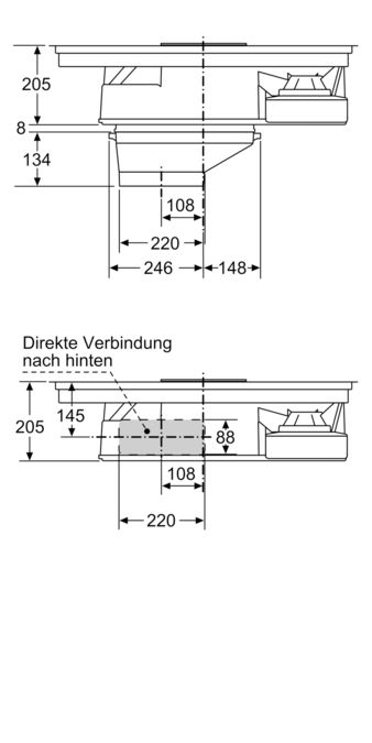 N 90 Induktions Kochfeld mit integriertem Dunstabzug 80 cm T58PS6BX0 T58PS6BX0-7