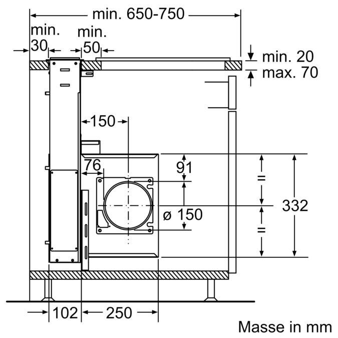 N 90 Tischlüfter 90 cm Edelstahl I99L59N0 I99L59N0-2