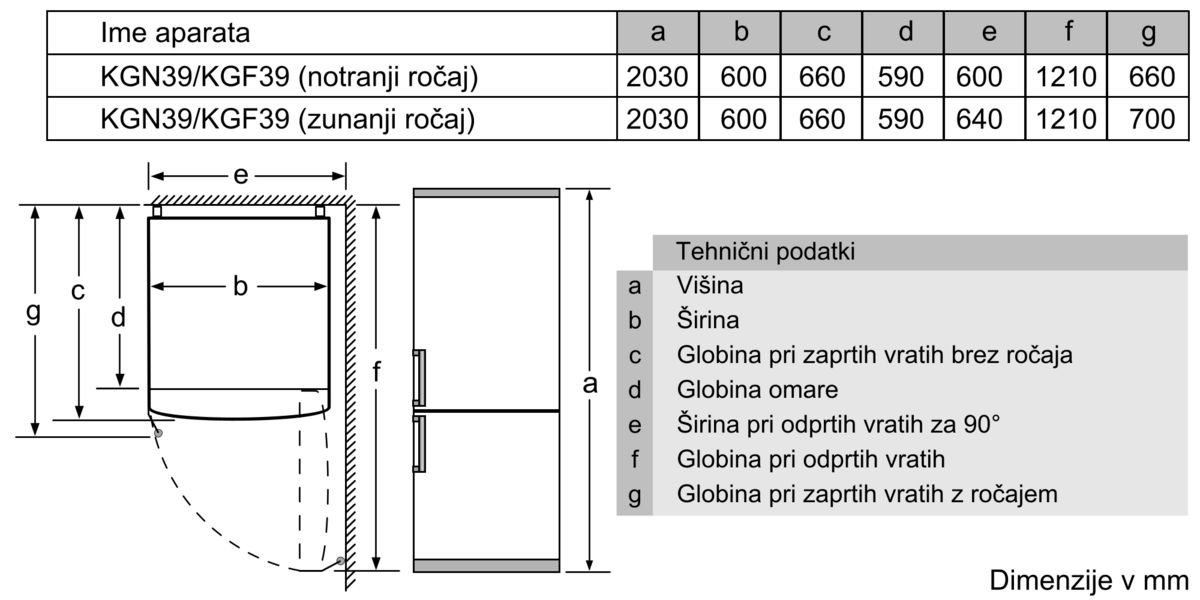 N 70 Prostostoječ hladilnik z zamrzovalnikom spodaj, steklena vrata 203 x 60 cm Black KG7393B40 KG7393B40-9