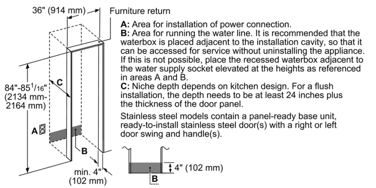 Built-in Two Door Bottom Freezer 36'' Professional Stainless Steel T36BB925SS T36BB925SS-8