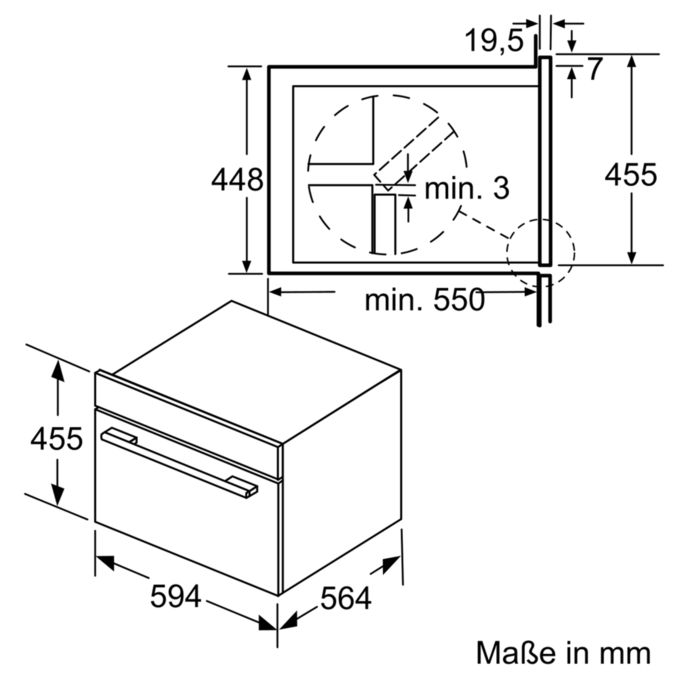 Einbau-Mikrowelle mit Dampfgarfunktion 60 x 45 cm Schwarz CC4P86660 CC4P86660-10