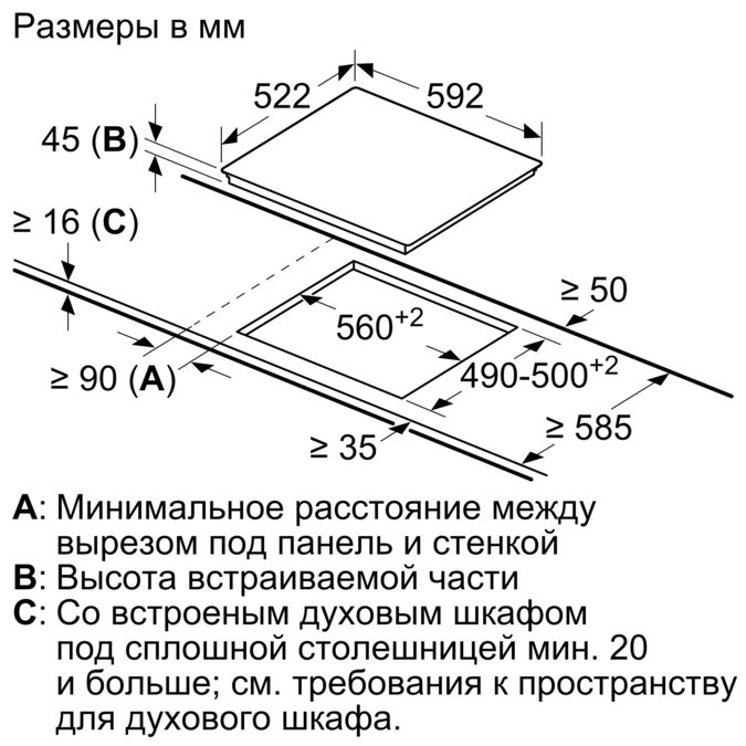 Варочная панель на столешнице