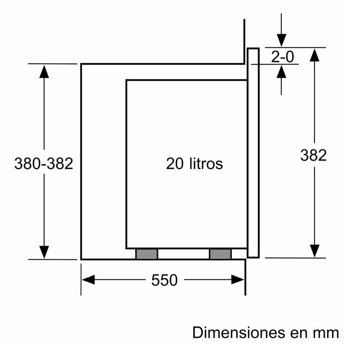 Microondas integrable ancho 60 cm, Cristal blanco 3CP5002B0 3CP5002B0-7