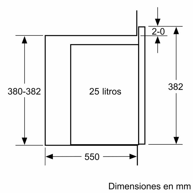 Microondas integrable 59 x 38 cm Cristal negro - acero inox 3CG4175X0 3CG4175X0-9