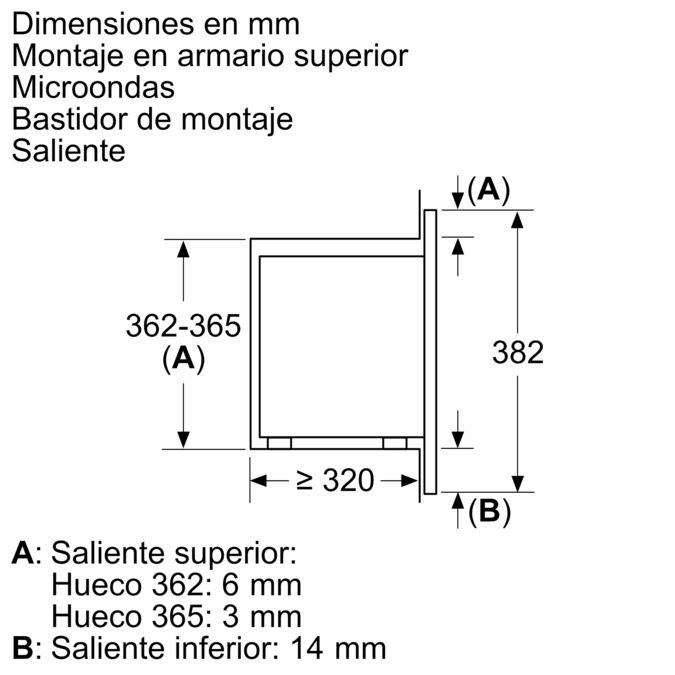 Microondas integrable Blanco 3WMB1918 3WMB1918-3