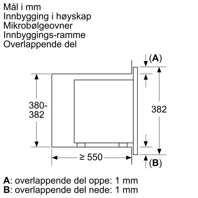 iQ100 Mikrobølgeovn til innbygging 60 x 36 cm edelstål HF15M561 HF15M561-7