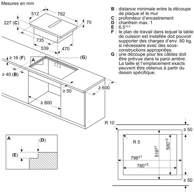Iq700 Table Induction Aspirante 80 Cm Ex877lx67e