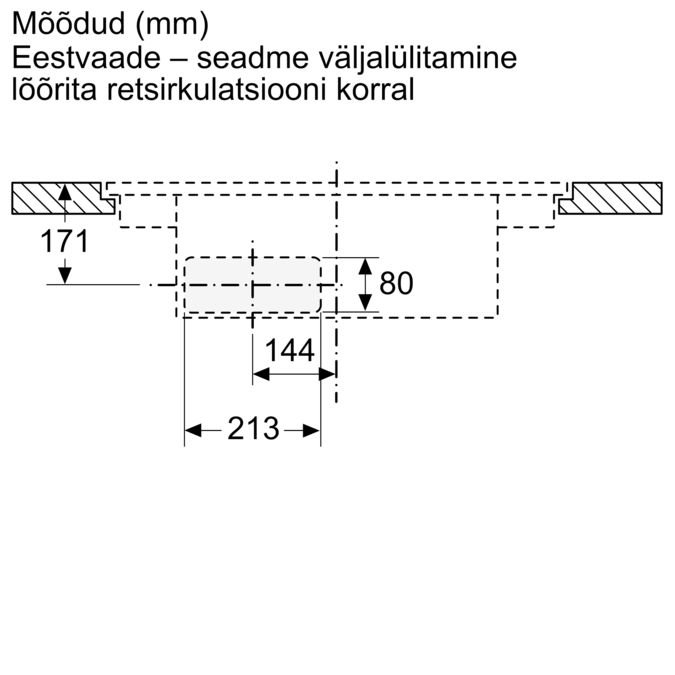 N 90 Integreeritava õhupuhastussüsteemiga induktsioonpliidiplaat 80 cm tasapinnaline paigaldus V68PYX4C0 V68PYX4C0-21