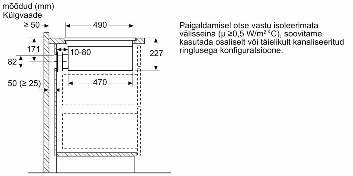 N 90 Integreeritava õhupuhastussüsteemiga induktsioonpliidiplaat 80 cm tasapinnaline paigaldus V68PYX4C0 V68PYX4C0-22