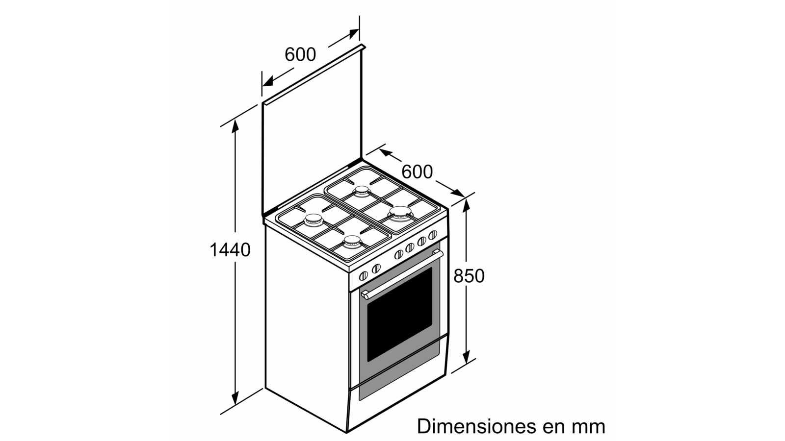 Cocina Vitrokitchen Cb60bb Blanca 4 Fuegos + Horno Gas Butano 60x60