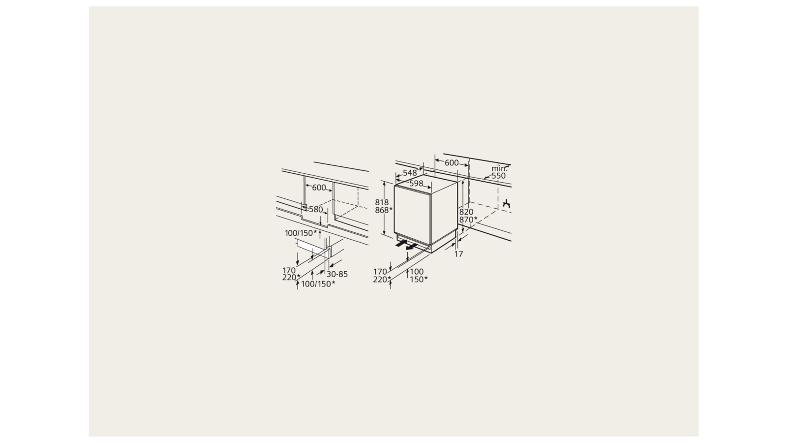 Siemens Ku15ra65 Unterbau Kuhlschrank