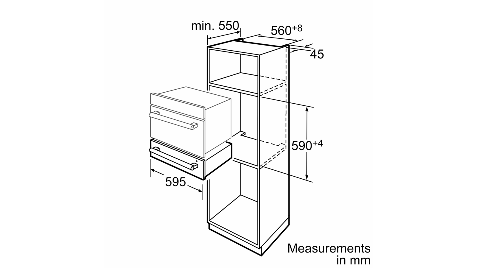 Схема встраивания духового шкафа gorenje