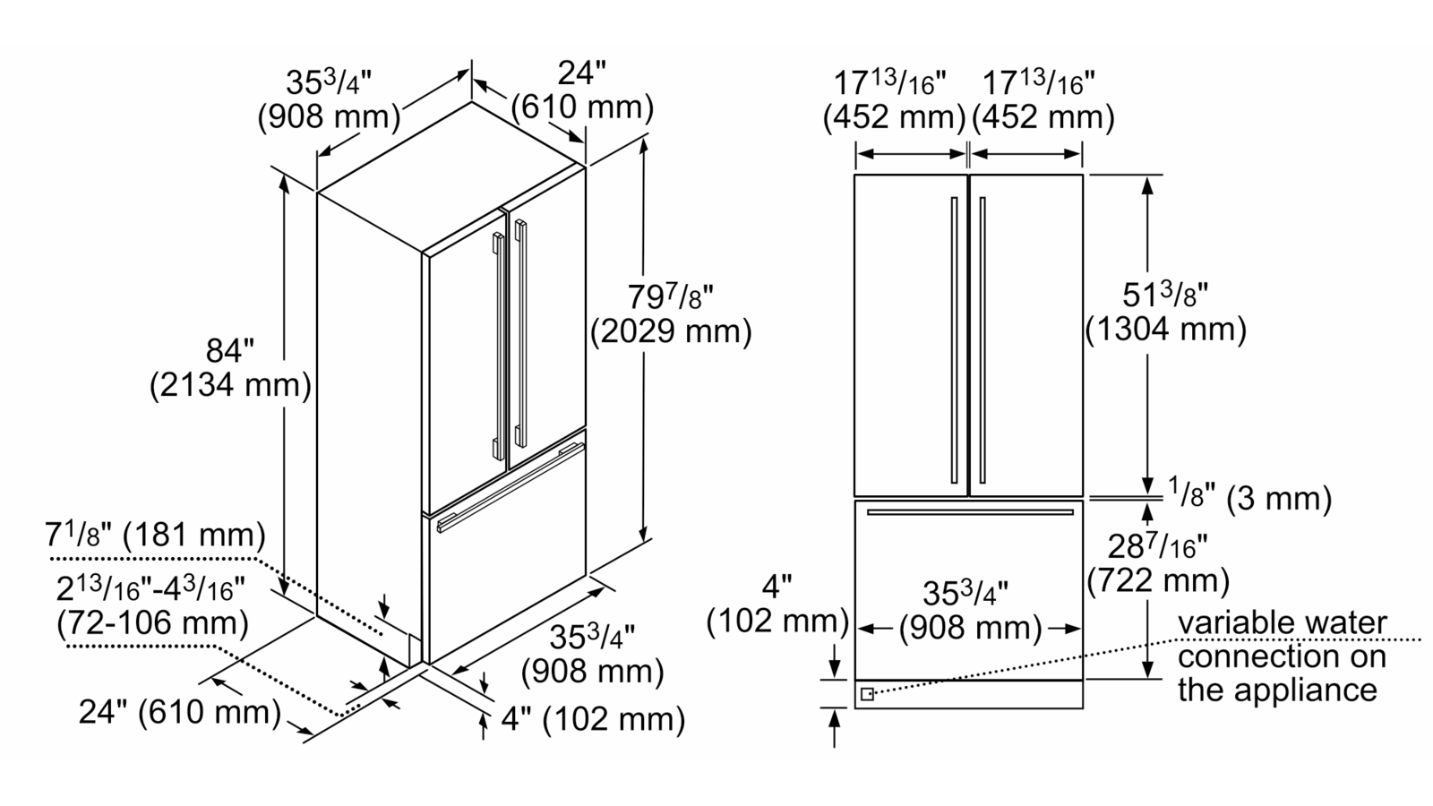 Siemens Ci36tp02 מקרר בנוי עם מקפיא תחתון