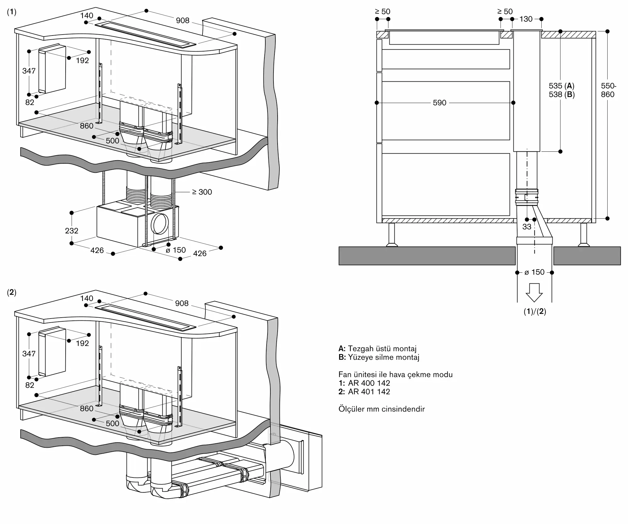 AL400192 Masa havalandırması | GAGGENAU TR