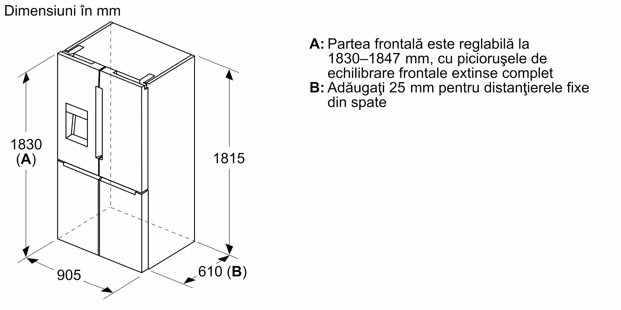 KFI96AXEA Combină frigorifică multi door | BOSCH RO