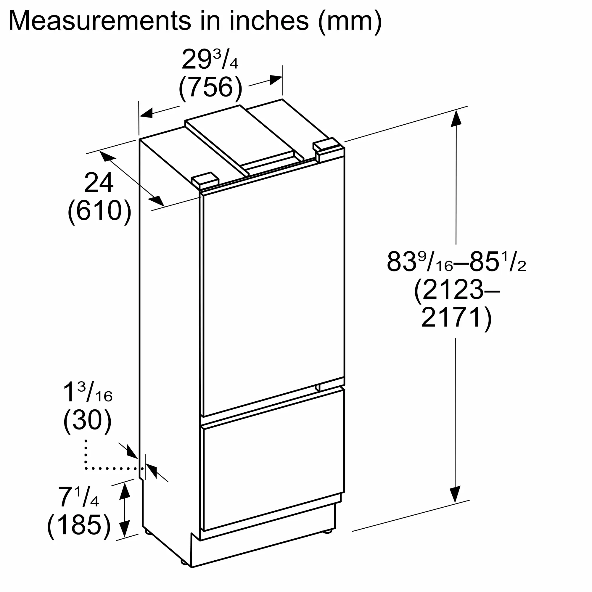 T30IB100SP Built-in Bottom Freezer | THERMADOR US