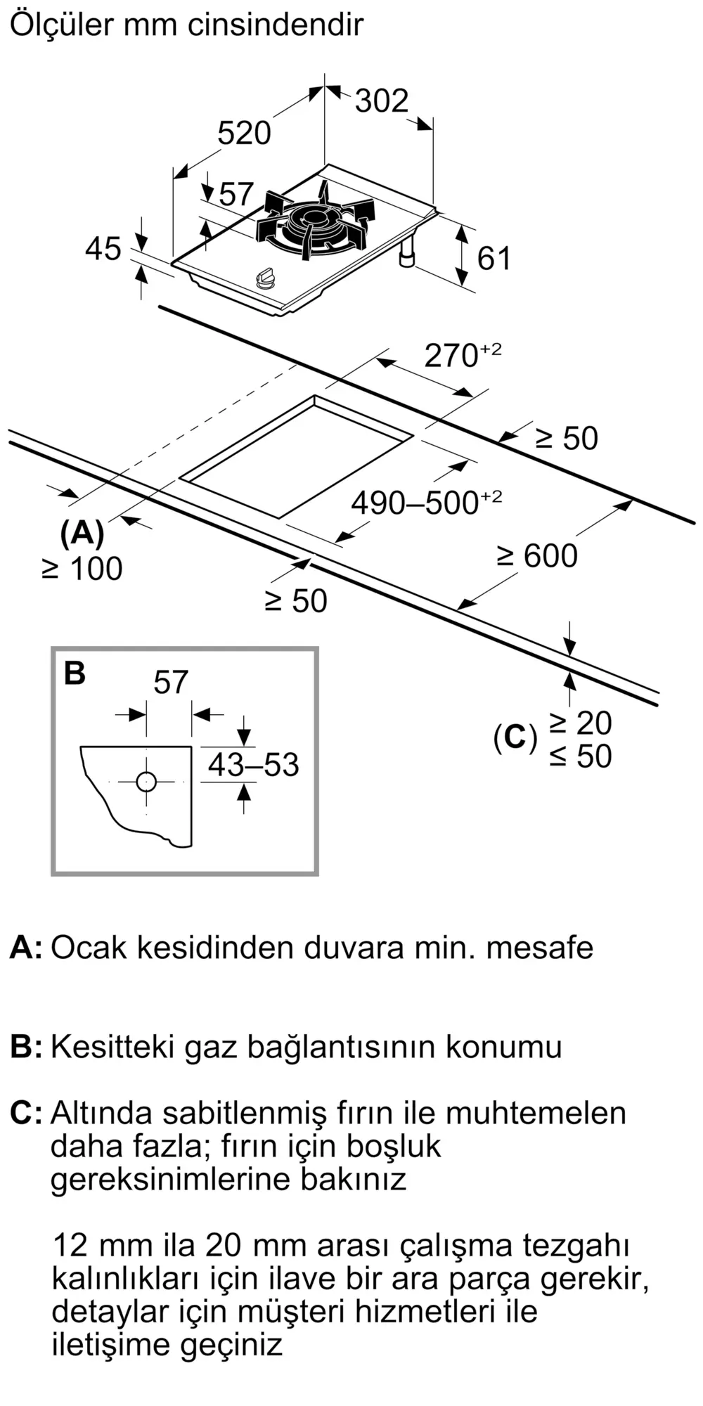 ER3A6AI10 Gazlı Domino Ocak | Siemens Ev Aletleri