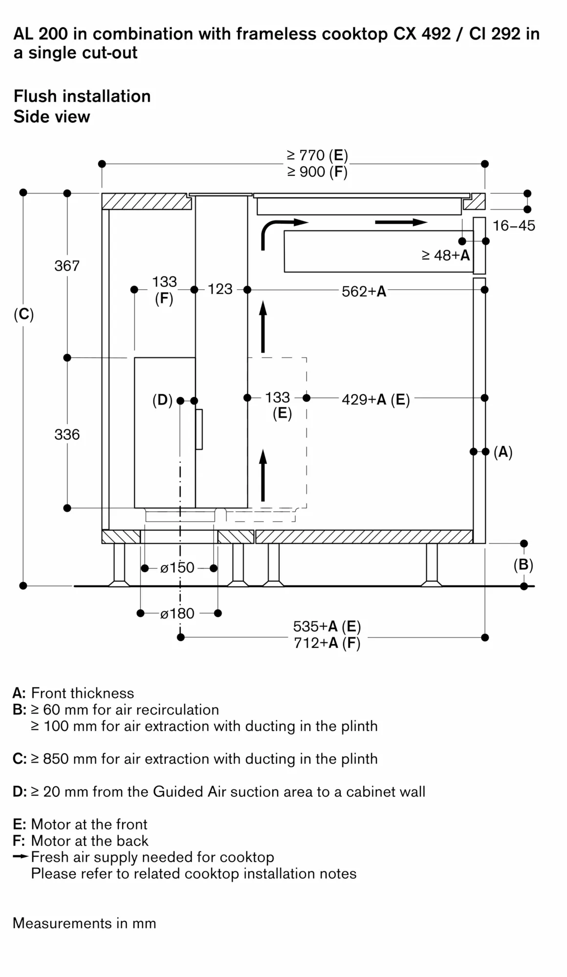AL200190 downdraft extractor | GAGGENAU ZA