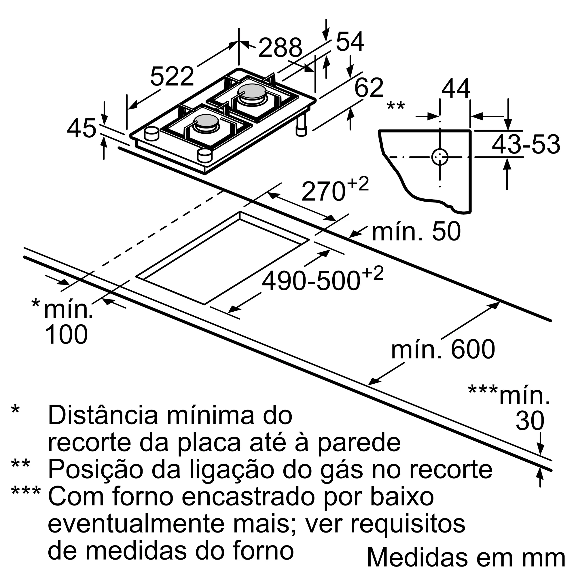 3EB2030LSB Domino Gas hob BALAY PT
