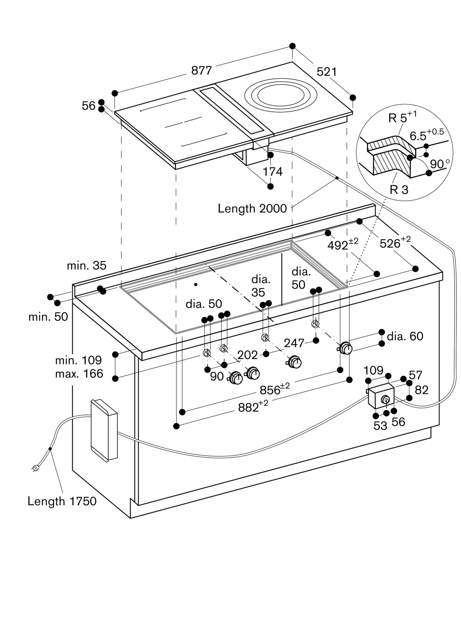 Ci414101 domino induction hob gaggenau ae