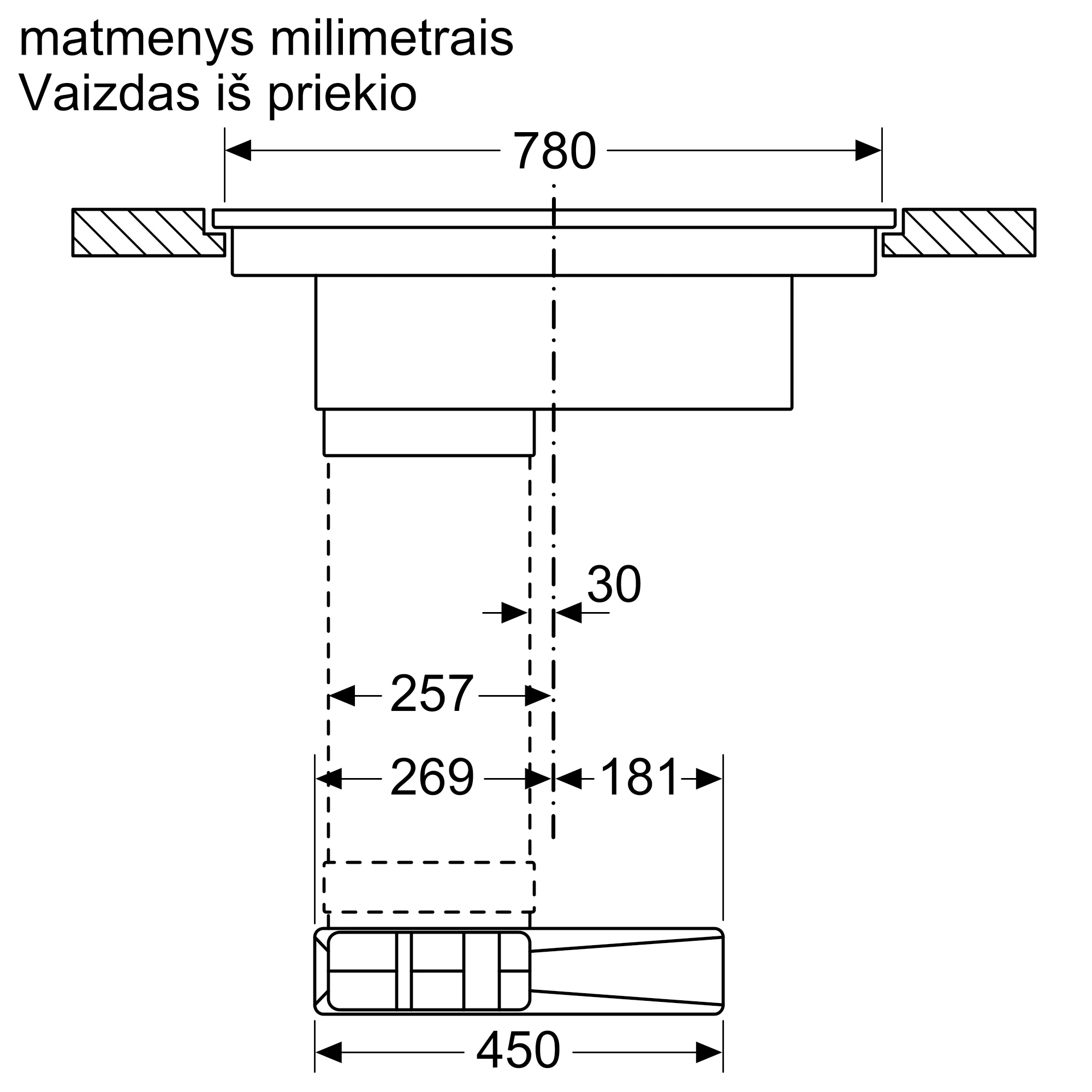 V68PYX4C0 Indukcinė kaitlentė su integruota ventiliacijos