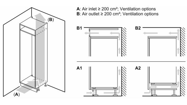 Einbau-Kühlschrank mit Gefrierfach 88 x 56 cm Flachscharnier CK642EF0 CK642EF0-8