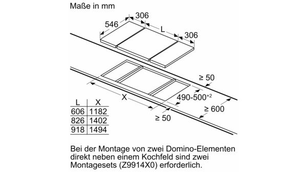 N 70 Domino-Kochfeld, Elektro 30 cm Schwarz, Mit Rahmen aufliegend TL13FD9T8 TL13FD9T8-8