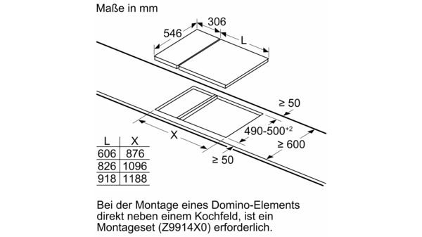 N 70 Domino-Kochfeld, Elektro 30 cm Schwarz, Mit Rahmen aufliegend TL13FD9T8 TL13FD9T8-11