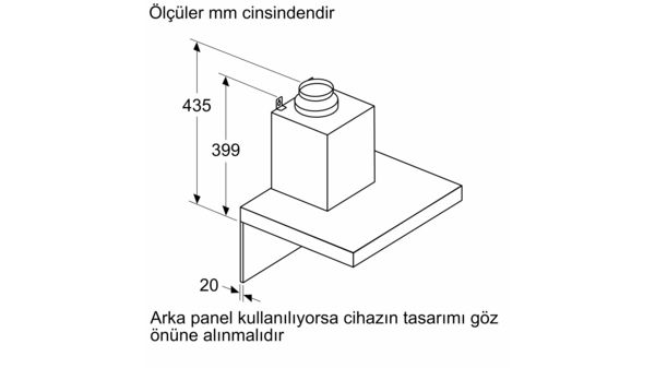 Duvar Tipi Davlumbaz 60 cm Siyah DVB6K760 DVB6K760-9