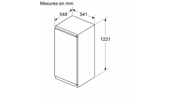 N 30 Réfrigérateur intégrable 122.5 x 56 cm Charnières à glissières KI1411SE0 KI1411SE0-6