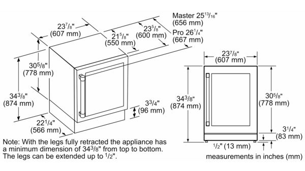Freedom® Under Counter Refrigerator with Glass Door  24'' Panel Ready, Left Hinge T24UR905LP T24UR905LP-7