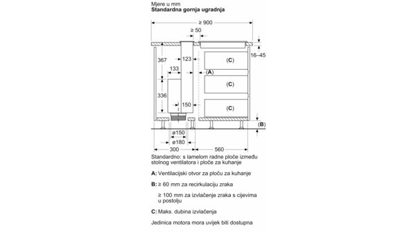 N 90 Podizna napa 90 cm ugradnja u ravnini radne plohe I98WMM1S5 I98WMM1S5-18