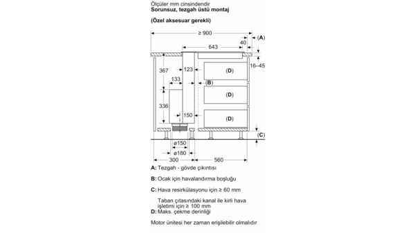 iQ700 Tezgaha Entegre Davlumbaz 80 cm Tezgaha Sıfır Montaj LD88WMM65 LD88WMM65-18