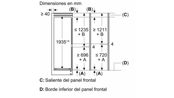 Frigorífico combi  integrable 193.5 x 70.8 cm Sistema de integración de puerta fija 3KIE934F 3KIE934F-9