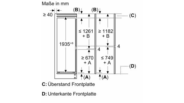 Einbau-Kühl-Gefrier-Kombination mit Gefrierbereich unten 193.5 x 54.1 cm Schleppscharnier CK796NSE0 CK796NSE0-13