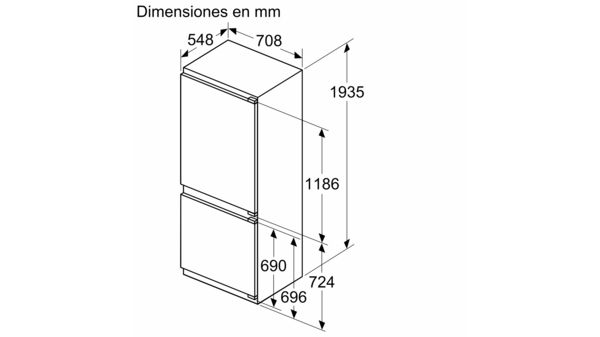 Frigorífico combi  integrable 193.5 x 70.8 cm Cierre SoftClose con puerta fija 3KID967F 3KID967F-8