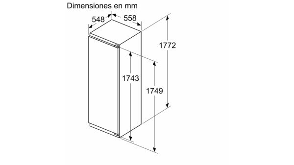Frigorífico 1 puerta integrable 177.5 x 56 cm Sistema de integración de puerta fija 3FIE734S 3FIE734S-5