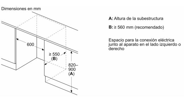 Frigorífico bajo encimera 82 x 60 cm Sistema de integración de puerta fija 3KUE037S 3KUE037S-9