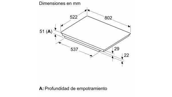 Placa de inducción 80 cm Negro, sin marco inoxidable 3EB989LH 3EB989LH-7