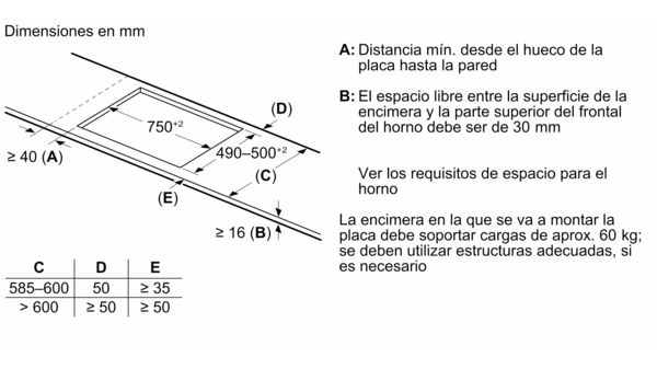 Placa de inducción 80 cm Negro, sin marco inoxidable 3EB989LH 3EB989LH-6