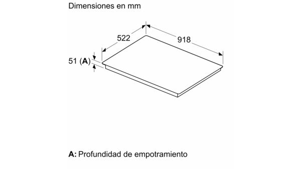 Placa de inducción 90 cm Negro, sin marco inoxidable 3EB997LH 3EB997LH-6