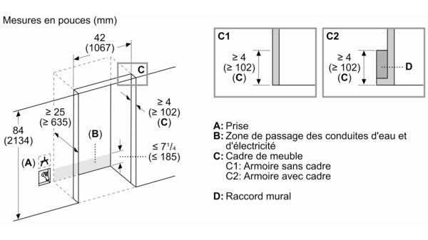 Freedom® Réfrigérateur combiné intégrable à portes françaises avec congélateur en bas Panel Ready T42IT100NP T42IT100NP-18