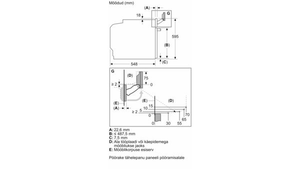 N 90 Integreeritav ahi aurutusfunktsiooniga 60 x 60 cm Flex disain B69FY5CY0 B69FY5CY0-11