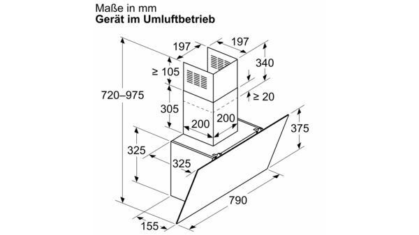Wandesse 80 cm Klarglas schwarz bedruckt, Schwarz CD688866 CD688866-11