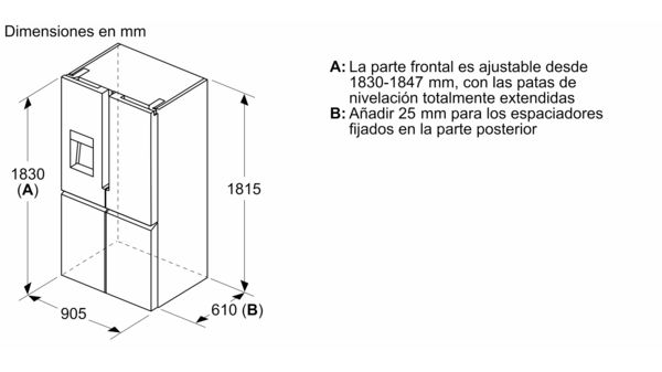 Multipuerta 183 x 90.5 cm Acero antihuellas, Total No Frost 3KME598XI 3KME598XI-13