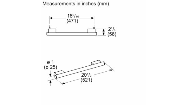 Handle 48'' French Door Bottom Mount MS4800IT10 MS4800IT10-3