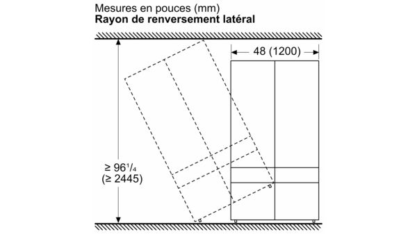 Freedom® Réfrigérateur combiné intégrable à portes françaises avec congélateur en bas  Professional Inox T48BT120NS T48BT120NS-20