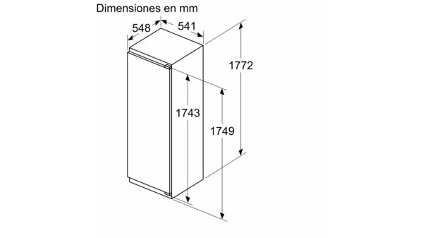 Frigorífico 1 puerta integrable 177.5 x 56 cm Sistema de integración de puerta fija 3FIE734S 3FIE734S-5