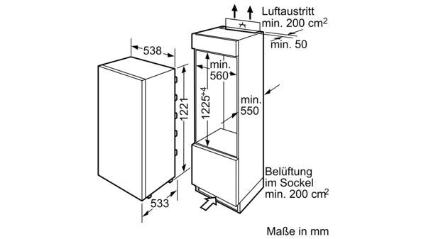KLN 445 T Integrierbarer VitaFresh-Kühlautomat Integrierbar, Flachscharnier K5734X9 K5734X9-7