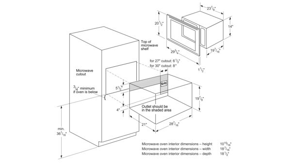 Built-In Microwave Oven 24'' Door hinge: Left MBES MBES-3